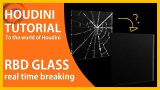 [Houdini tutorial] RBD Connected Faces & Broken Glass real time breaking (Easy to follow)/ Subtitles