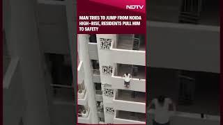 Noida News | Man Tries To Jump From Noida High Rise, Residents Pull Him To Safety