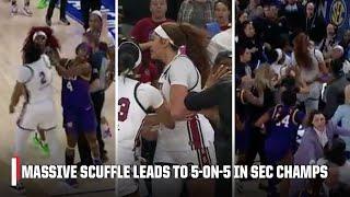 TENSIONS FLARE in SEC Championship  MULTIPLE EJECTIONS turns into 5-ON-5 | ESPN College Basketball