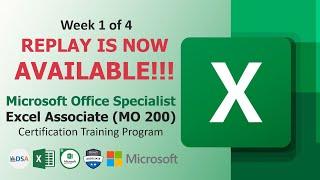 Microsoft Office Specialist: Excel Associate (MO 200) Certification Training Program Part 1 of 4