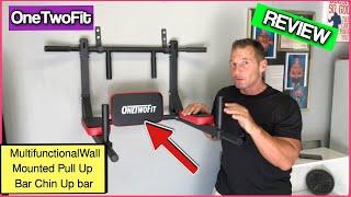 OneTwoFit Multifunctional Wall Mounted Pull Up Bar Chin Up bar Dip Station for Indoor Home Gym