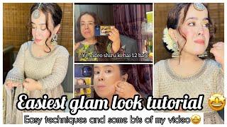 Mini vlog | Glam look | Easiest makeup tutorial | shoot at 2am | reema aly | vlog