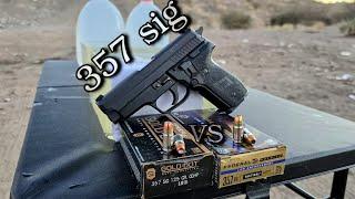 357 sig (Speer Gold Dot VS Federal HST) Ballistics Gel Test