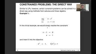 Optimization in Machine Learning - Constrained Optimization - Nonlinear programs and Lagrangian