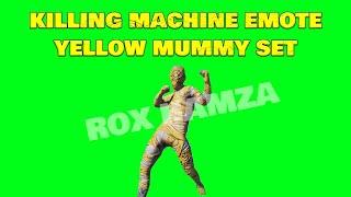 Yellow Mummy Set With Killing Machine Emote  | Green Screen |PUBG MOBILE | ROX HAMZA