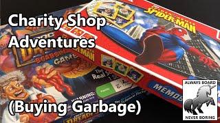 Always Board Never Boring Charity Shop Adventures | Spider Man, Disgusting Science & Garbage Games