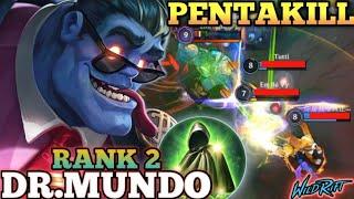 DR.MUNDO META ONE SHOT BUILD! PENTAKILL MVP PLAY- TOP 2 GLOBAL DR.MUNDO BY Chú tự tử thần- WILD RIFT