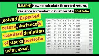 how to calculate average return and variance of a portfolio in excel