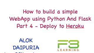 Build Web App With Python And Flask Part 4 - Deploy to Heroku