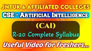 (CAI) CSE - Artificial Intelligence R-20 Complete Syllabus | JNTUK and Affiliated Colleges | #KMEC