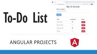 To-Do List in Angular with source code in GitHub.