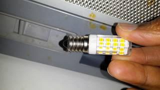 Change kitchen Gorenje and similar exhaust hood or range hood bulb. Step by step.