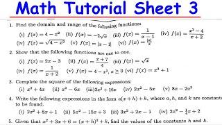 MATH1100 TUTORIAL SHEET 3-2024