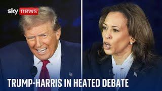 US election: Blistering exchanges and fact checking in Kamala Harris and Donald Trump debate