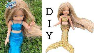 Mermaid sewing outfit for a doll, top blouse, clothes for Paola Reina + PATTERN