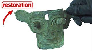 Restoration of antique brass mask - Incredible result