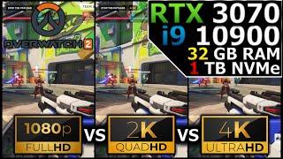 Overwatch 2 | 1080p vs 1440p vs 2160p | RTX 3070 | i9 10900 | 32GB RAM | 1TB NVMe