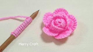 Amazing Hand Embroidery Flower Design Trick with Pencil - Hand Embroidery Rose Flower Designs Idea