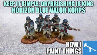 Batch Painting Valor Korps Infantry - Drybrushing & Shades [How I Paint Things]