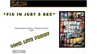 100% Live Proof | GTA V Steam error Fix | Steam failed to initialize | steam_api64.dll missing fix