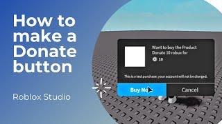How to make a Donate button in Roblox studio | Developer Products