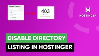 How to Disable Directory Listing in Hostinger (2024)