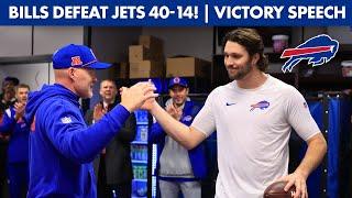 Postgame Victory Speech Following 40-14 Win Over Jets! | Buffalo Bills