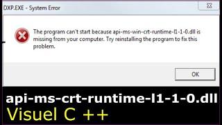 the program can't start because api-ms-win-crt-runtime-l1-1-0.dll is missing from your computer