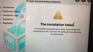 The Installation Failed On Mac Fix