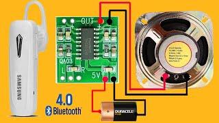 pam8403 amplifier with bluetooth earphone||how to connect bluetooth earphone audio board