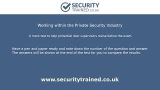 Working in the Private Security Industry | Mock Test