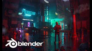 Blender - How I Made This Render (Entire Process Explained) - Cyberpunk Environment
