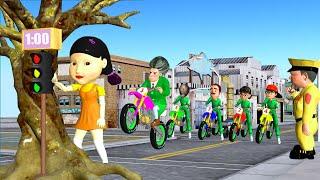 Scary Teacher 3D vs Squid Game Who Will Win? Motorcycle Racing Challenge in Squid Game Season 2