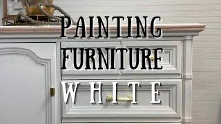 BEFORE and AFTER Paint White Furniture Makeover | EXTREME Trash to Treasure Furniture Flip