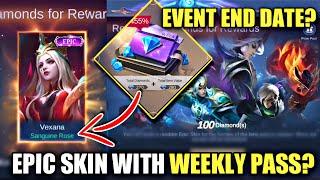 GET EPIC SKIN FROM WEEKLY DIAMOND PASS | MOBILE LEGENDS FREE SKIN