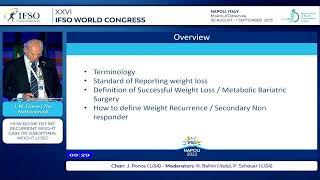 SUBOPTIMAL RESPONSE TO MBS OR RECURRENT WEIGHT GAIN: ASMBS/IFSO GUIDELINES - Room Italia August 31