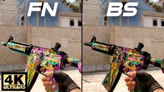 CSGO M4A4 | In living color - Skin showcase and gameplay all floats/wear [4K60FPS]