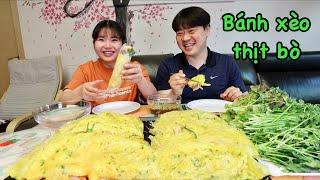 Vlog 426| Làm mâm BÁNH XÈO NHÂN THỊT BÒ ăn đã cơn thèm bấy lâu