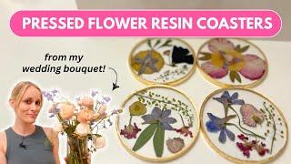 Turning my wedding bouquet into pressed flower resin coasters