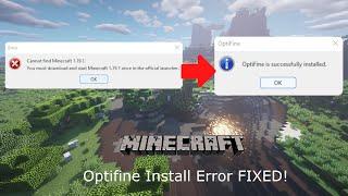 Installing Optifine, Cannot find Minecraft 1.XX [FIXED]