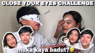 CLOSE YOUR EYES CHALLENGE || pake make up with syella | Alfa Subagio