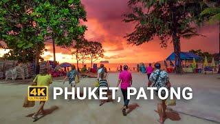 4K HDR Patong Beach Walking Tour | Phuket, Thailand