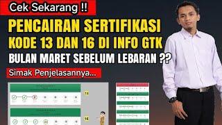 Kode 13 dan 16 INFO GTK Cek sekarang !! Pencairan Sertifikasi Triwulan 1 2025