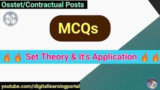 Set and its application || MCQs|| OSSTET/Contractual Posts/Up & EMRSTgt Math/Digitallearningportal