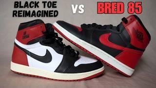 JORDAN 1 BLACK TOE REIMAGINED vs JORDAN 1 85 BRED COMPARISON - Which is Better? (Quality, Price)