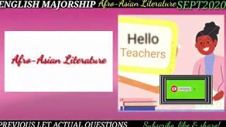 ENGLISH MAJOR |LET REVIEWER |AFRO ASIAN LITERATURE