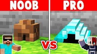 Minecraft NOOB vs PRO: SAFEST TINY HOUSE BUILD CHALLENGE With @ProBoiz95