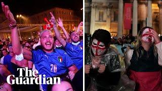 Euro 2020 final: Italy and England fans react to final penalty kick