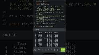 Python Bytes - Panda Dataframe Fill Null Values #coding #python #datascience Code in Description