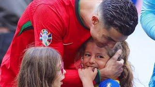 Menina deslumbrada com Ronaldo e o português reagiu assim #ronaldo #euro2024